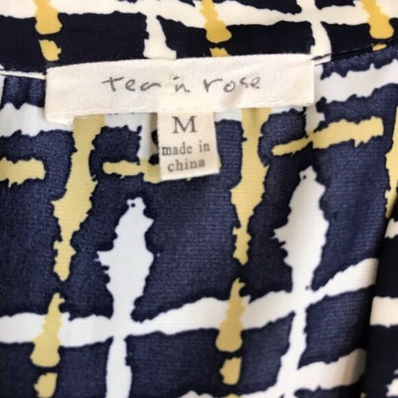 Tea n Rose Sleeveless Blouse Multicolor Checkered V-Neck Pocket Women's Size Med - Picture 6 of 8